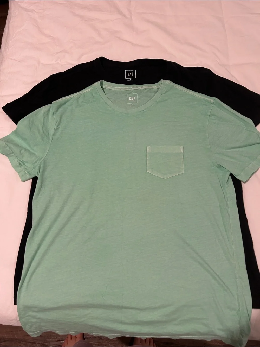 GAP Men’s Short-Sleeve Crew Pocket T-Shirt - Mint Green & Black(M)